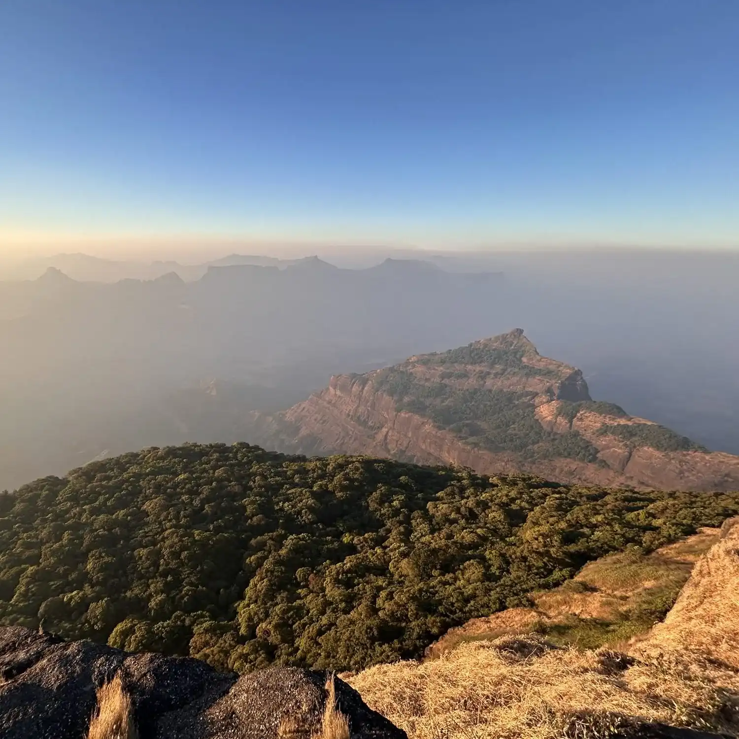 Sunrise over the Sahyadri ranges from Harishchandragad