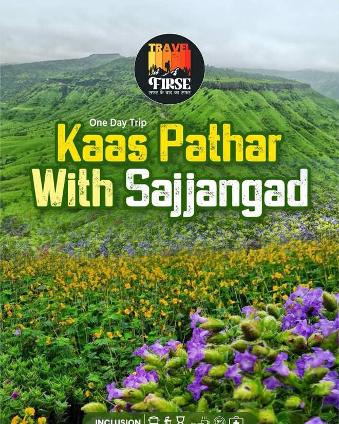 Kaas Pathar with Sajjangad trek brochure poster